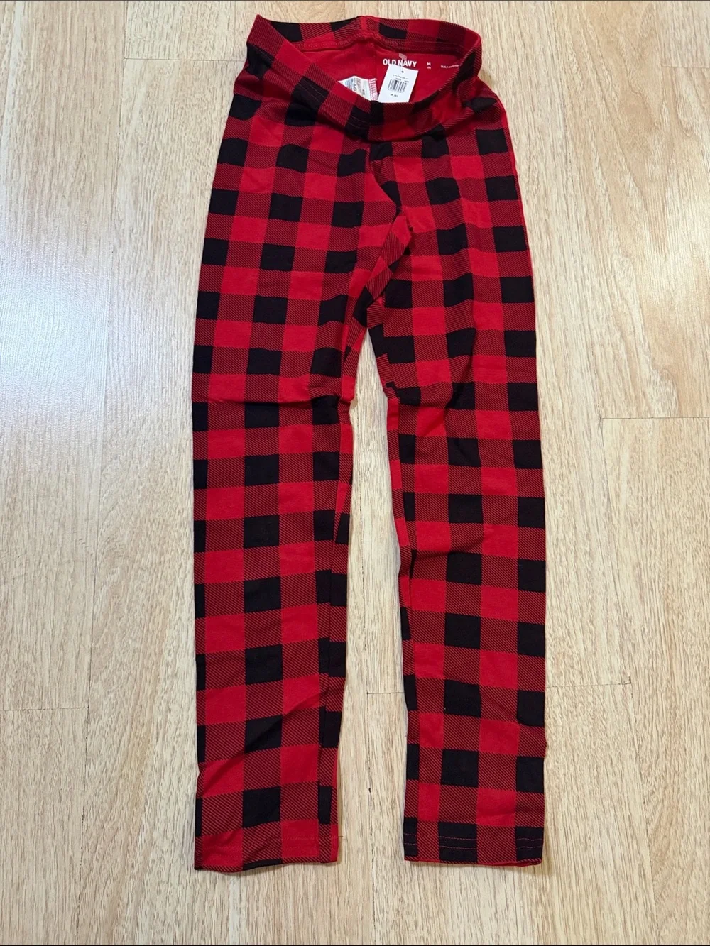 Kids Grey Heart Leggings, Red Plaid Leggings & Black Leggings - 3pcs